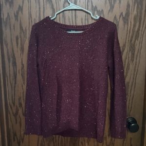 a.n.a Women's Crew Neck Red Sequin Sweater